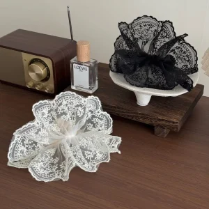 DOWELL Available Double layer Lace Embroidery Hair Rope Women’s Fashion Accessories