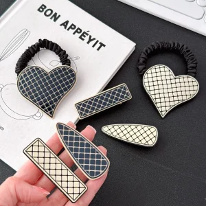 DOWELL Available Women’s Fashion Accessories for Party Set of Hair Tie and Side Clip