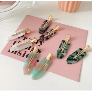 DOWELL Korean Elegant Make up Hairpin for Girls Seamless Acetate Hair Clips