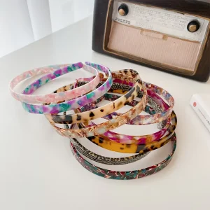 DOWELL New Simple Hair Accessories Women Tortoiseshell Acetate Headband Hairband for Women