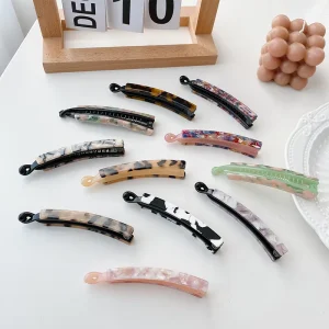 DOWELL Retro Acetate Banana Hair Clip for Women Vintage Style Hair Accessory