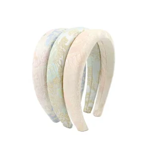 DREAM FASHION Blue Champagne Jacquard Custom Headband Custom Handmade Elegant Hair Accessories