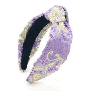 DREAM FASHION Brocade Chinese Style Flower Bowknot Headband Custom Hand Made Women Hair Accessories Mothers Day Gift