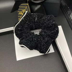 DREAM FASHION Good Quality Customized Extra Large Glitter Sequined Fabric Recyclable Party Hair Scrunchies Hair Hair Ties