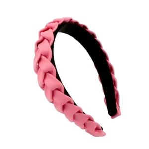 DREAM FASHION PU Leather Wide Braided Custom Headband for Women Korean Luxury Girl Hair Accessories