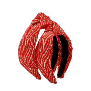 DREAM FASHION Red Gold Bowknot Party Christmas New Year Custom Headband Adult and Kid Hair Accessories Mothers Day Gift