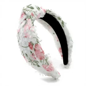 DREAM FASHION White Flower Bowknot Girl Headband Elegant Custom Hand Made Women Hair Accessories Mothers Day Gift