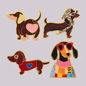 Dachshund Enamel 3D Pin Badge for Backpack Clothing Accessories