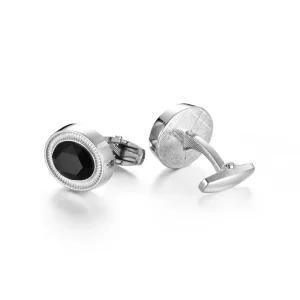 Daili High Quality Black Stone Zinc Alloy Cufflinks for Men Classic Fashion Jewelry Wedding Anniversary Party