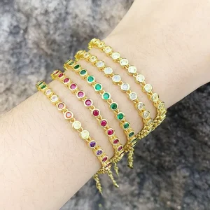 Dainty Crystal Zircon Tennis Bracelet for Women Daily Wear Jewelry Gift