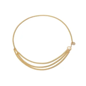 Daisy Charm Silver Body Waist Chain for Ladies Body Dress Adornment Harness Decoration Queen Metal Belt Chain Body Jewelry