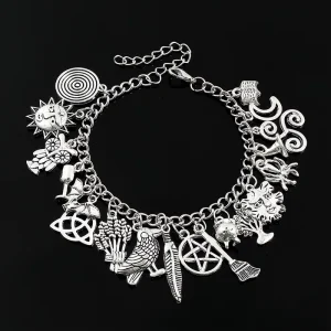 Dark Retro Occult Fantasy Alloy Pendant Bracelet European American Trendy Fashion Jewelry Factory Directly Supply