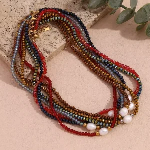 Dark Series Bead Jewelry Resin Beaded Necklace Fashion Jewelry Necklace Stainless Steel