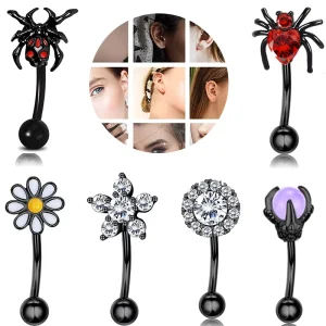 Dark Style Gothic Body Jewelry Piercing Eyebrow Ring
