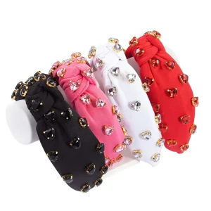 Day Dream Fashion Royal Vintage Champagne Bling Heart Crystal Hair Bands Fancy Diamond Bow Headbands