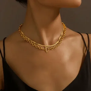 De Hot Selling Stainless Steel Necklace Set Stackable Stainless Steel Tarnish Free Necklaces New Design Fashion Chain Set
