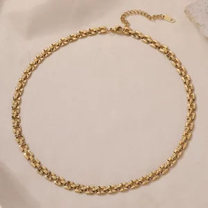 De PVD Gold Plated Stainless Steel Necklace Fashion Stainless Steel Non Tarnish Necklaces Waterproof Stainless Steel Chain