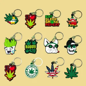 Decor 2D Rubber Carabiner Keychains Bulk Charm Designs Custom Accessories Waterproof Lightweight