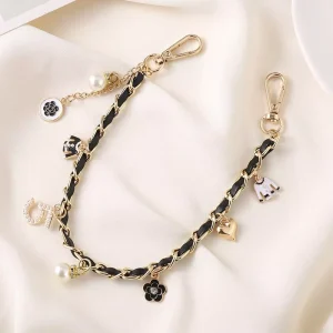 Decorative Bag Charm Chain with Fashion Charms Elegant Purse Strap Accessory for Handbags and Phone Cases