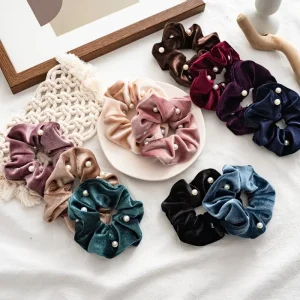Delicate Accessories Winter Flannelette Pearl Hair Scrunchies Female Fashion Versatile Large Hair Circle Headdress