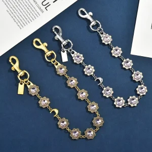 Delicate Charm for Bag Accessory Flower Keychain Charms Diamond Inspired Jewellery