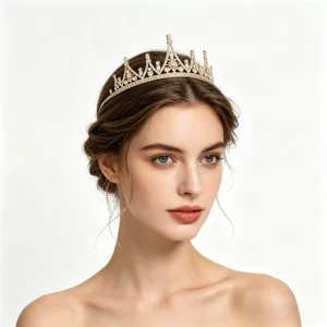 Delicate Hollow Marquise Crystal Mini Bridal Crown Light Luxury Royal Wedding Party Tiara Headpiece