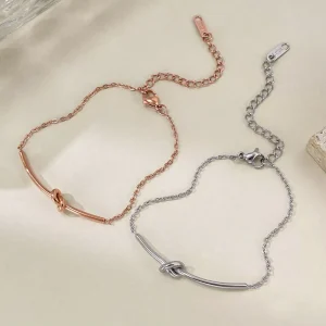 Delicate Ladies Bracelets Stainless Steel Jewelry Minimalist Rose Gold Plated Bracelet ALN260100071