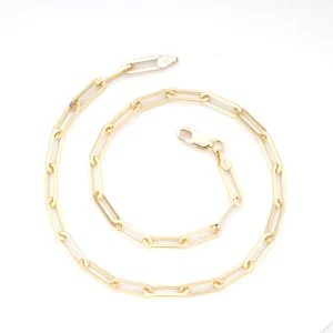 Delicate Personalized Paperclip Chain Roll Necklace Gold for Womens Necklaces 925 Silver Link Chain