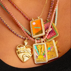 Desert Wind Tarot Pendant Necklace Women’s Layered Clavicle Chain with Sun Moon Bamang Star Love Planet