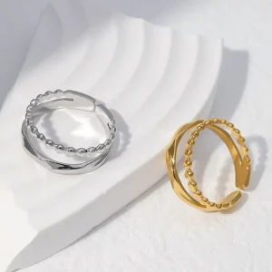 Design Sense Elegant Western Rings Fashion Rings for Ladies French Style Vintage Jewelry Stainless Steel ALN26020102