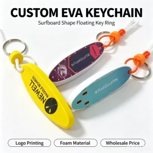 Design Shape Cylindrical Gravure Printed Logo Ship Eco-Friendly Foam Floating Custom Navigation EVA Material Key Chain
