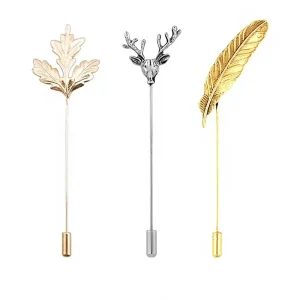 Designer Brooches Enamel Lapel Pin Mens Ties Pocket Squares Silver Leaf Chain Lapel Pins Wedding Men For Gift