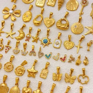 Designer Charms DIY Jewelry Accessories Stainless Steel Gold Plated Boot Cross Bow Pearl Pendant for Necklace Bracelet