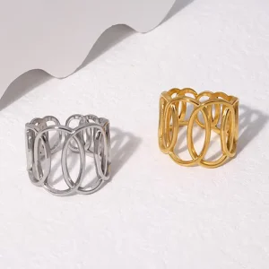 Designer Cross Geometric Fashion Round Ring Exaggerated Personality Adjustable Rings for Women ALN26030576