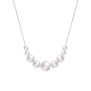 Designer Elegant 925 Silver Fashion Fine Jewelry Multiple White Pearl Necklace for Women