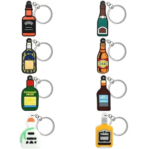 Designer Keychain Gifts 2d Customized Bottle Keychain Pvc Rubber Charms Keychain