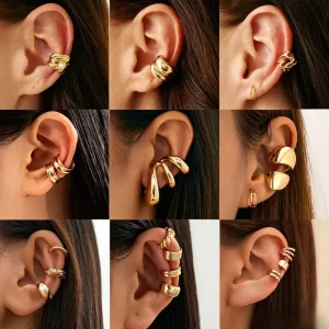 Designer Pearl Alloy Trendy Ear Cuff Chunky Non Pierced Clip on Earrings for Women Fine Jewelry Accessories Fashionable Gifts