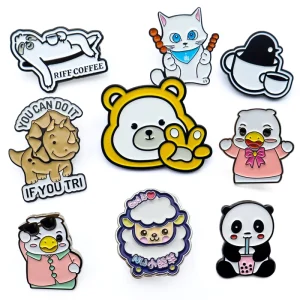 Designs Cute Anime Logo Badge Hat Brooch Cartoon Pokemoned Metal Enamel Pins