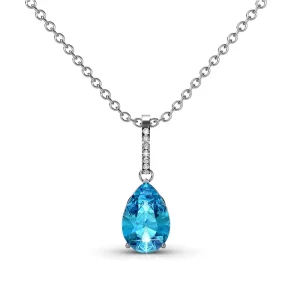 Dew Drop Pendant Choker Necklace with Crystals 18K Gold Plated