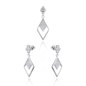 DiFeiYa Iced Out Ring Stud Earrings Sterling Silver Gold Plated Pendants Zircon Material Set for Party Engagement Gift