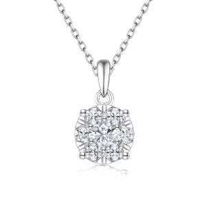 Diamond 9K White Pendant Charm Necklace for Women Wedding Luxury Fashion Jewelry Necklaces Jewellery