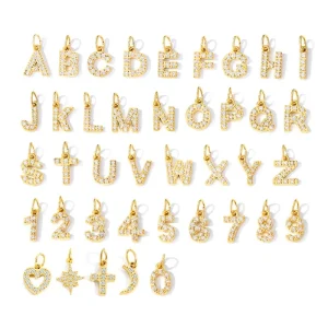 Diamond Alphabet Pendant Stainless Steel Star Cross Letters Charms for Women DIY Necklace Bracelet Jewelry Making