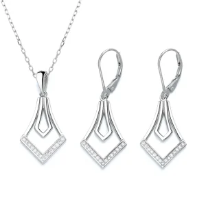 Diamond Jewelry Diamond Necklace Sparkling Gift Wedding Girl Necklace Earrings Set