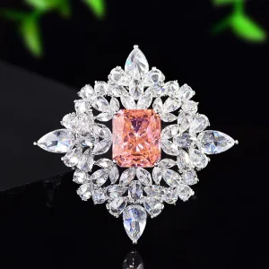 Diamond Sugar Cube Brooch Unisex Fashion Crystal Pin Suit Coat Sweater Accessories