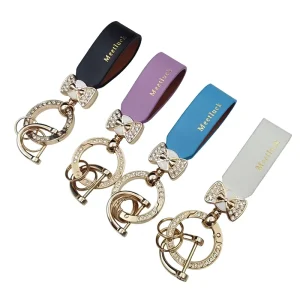 Diamond encrusted Korean style Leather Keychain Pendant Cute Bag Charm Car Key Ring Fashionable Simple Exquisite H-3838 China