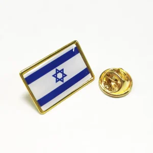 Direct Custom Enamel Israel Flag Brooch Pin Epoxy Alloy Souvenir Badges for Caps