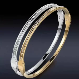 Direct Factory Sale Transparent Stainless Steel Snap Bracelet Bright Fashionable Bangles