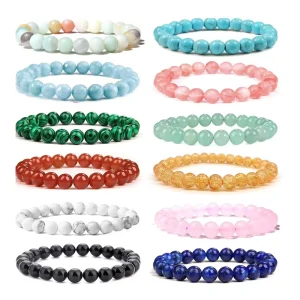 Direct sales from the manufacturer natural stone turquoise agate beaded bracelet volcanic frosted stone bracelet various fin
