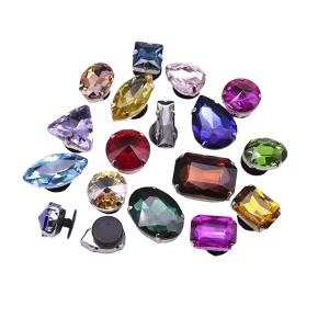 Diy Fashion Style Colorful Accessories Shoe Clog Charm Designer Luxury Metal Diamond Bling Rhinestone Charms