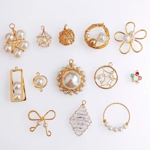 Diy Jewelry Accessories Fashion Bow Spare Pentagram Pendant Delicate Elegant Crystal Pearl Pendant